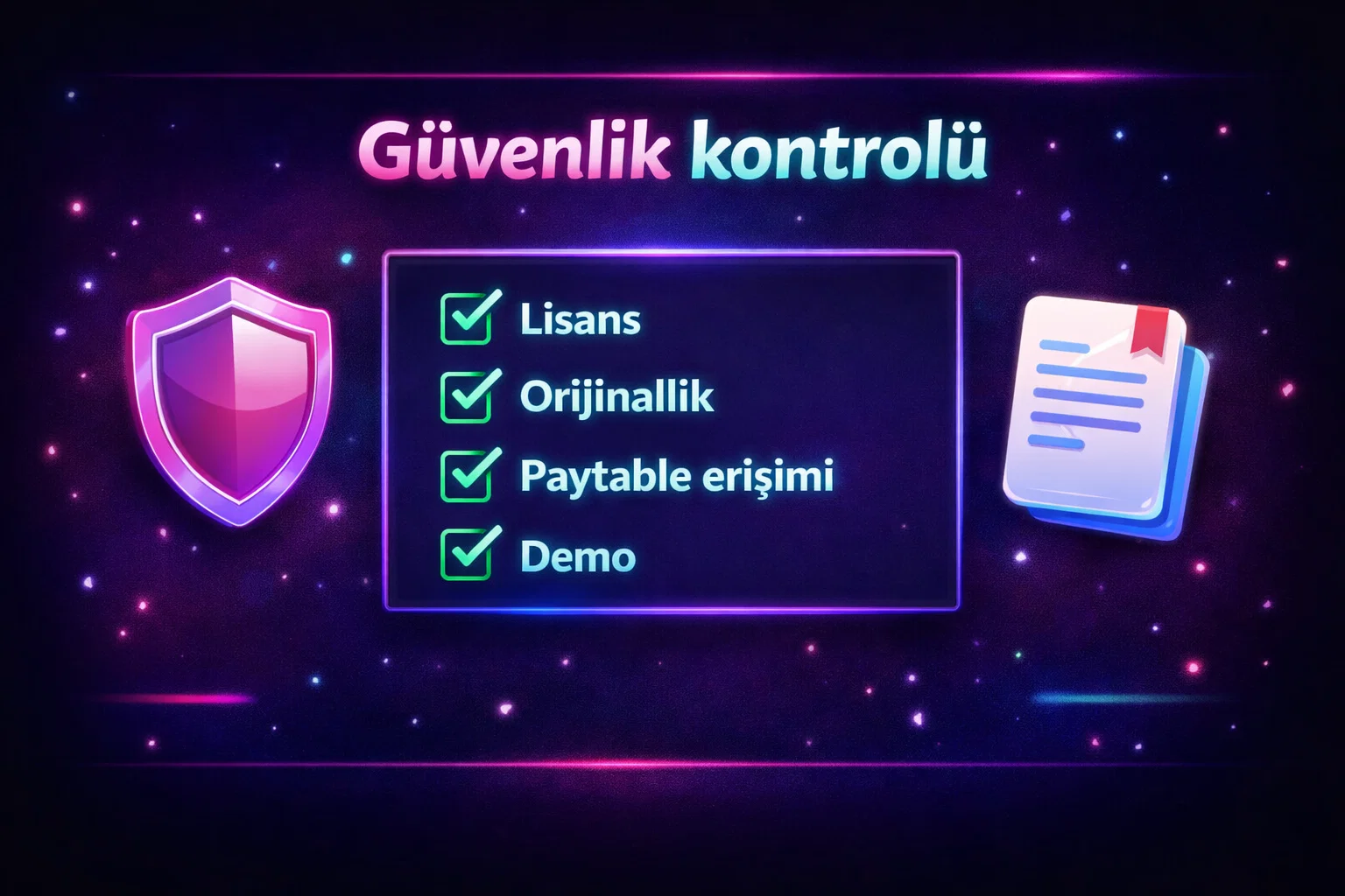 Sugar Rush guvenlik kontrol paneli ve lisans kontrolu